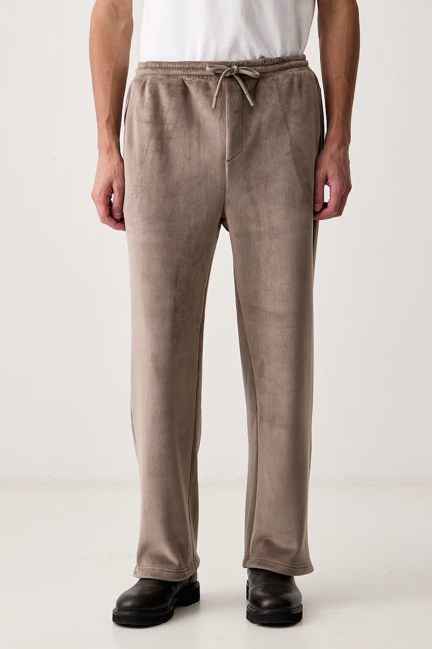 BOSS Green pantaloni straight pentru bărbați din catifea reiată JT_Cord Long