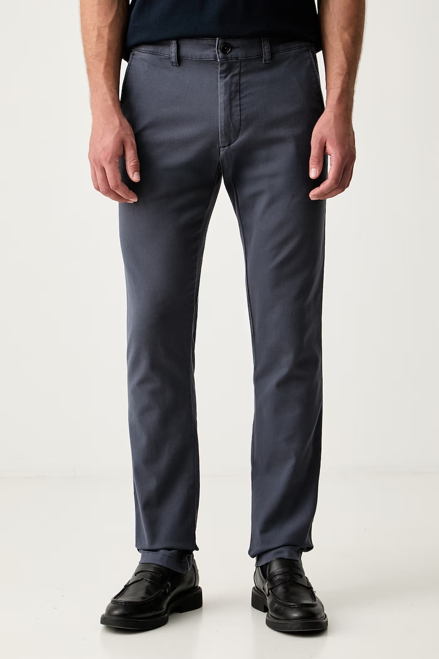 BOSS Orange nohavice chinos pánske bavlnené s elastanom Chino-Slim-2