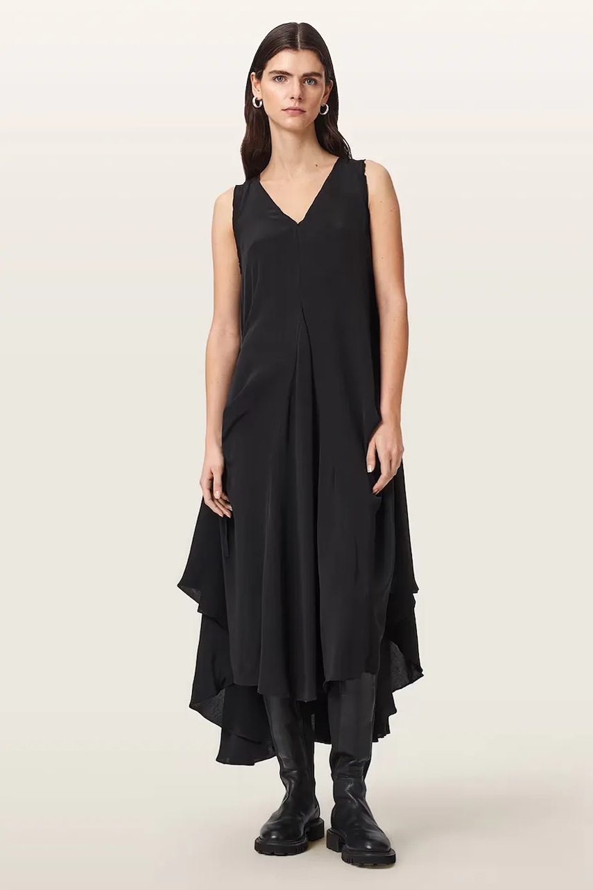 AllSaints  rochie asimetrică din vâscoză SYBIL