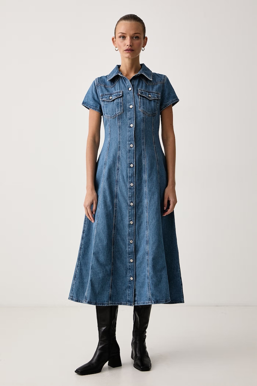Levi's  šaty rifľové SS FIT AND FLARE WESTERN