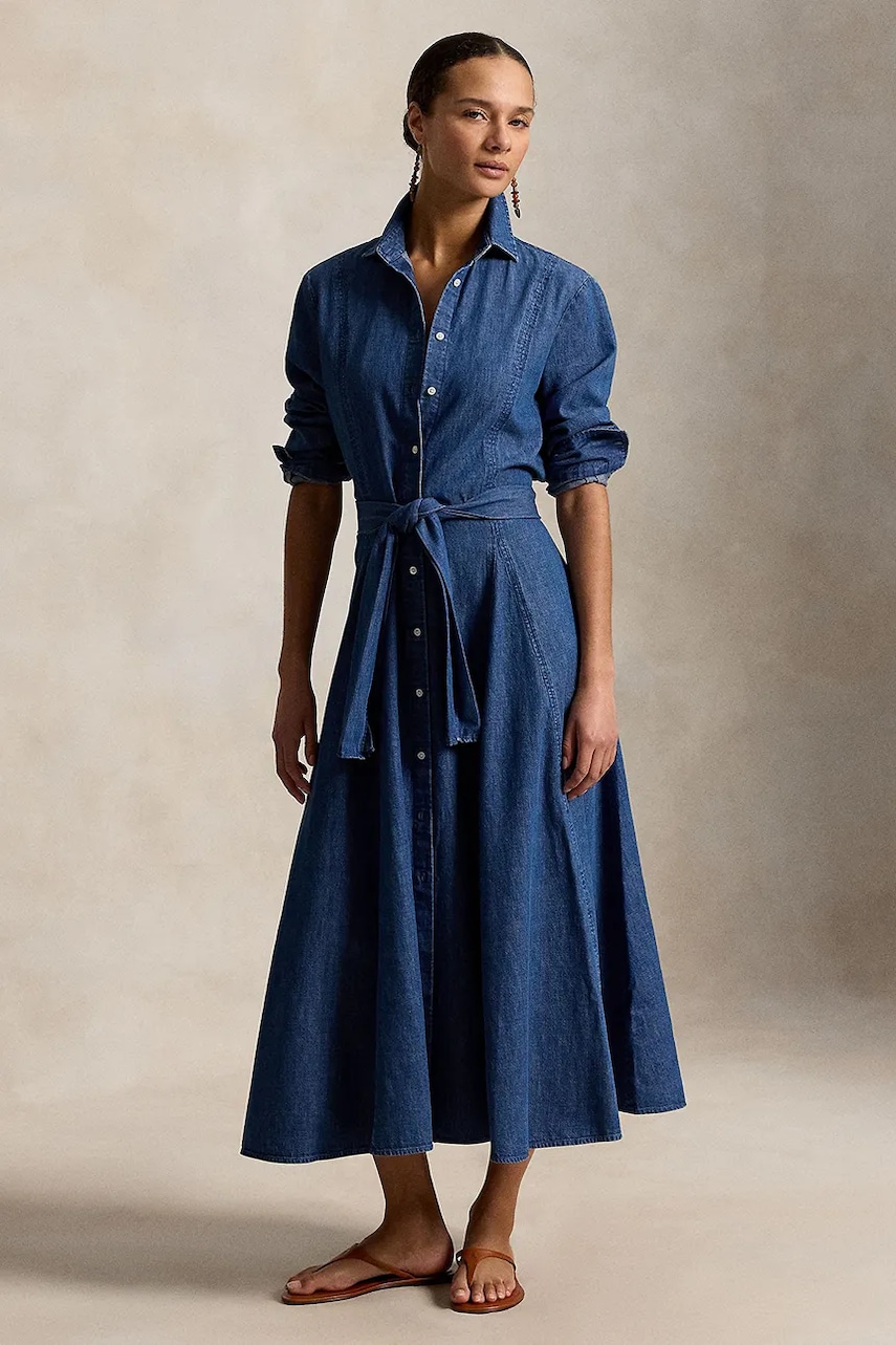 Polo Ralph Lauren rochie evazată din denim