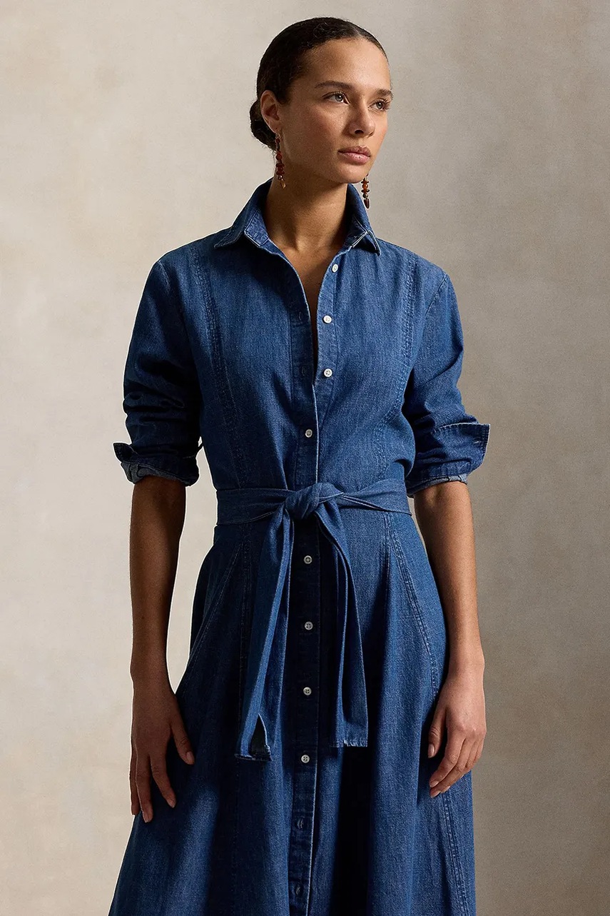 Polo Ralph Lauren Polo Ralph Lauren φόρεμα flared ντένιμ - 3