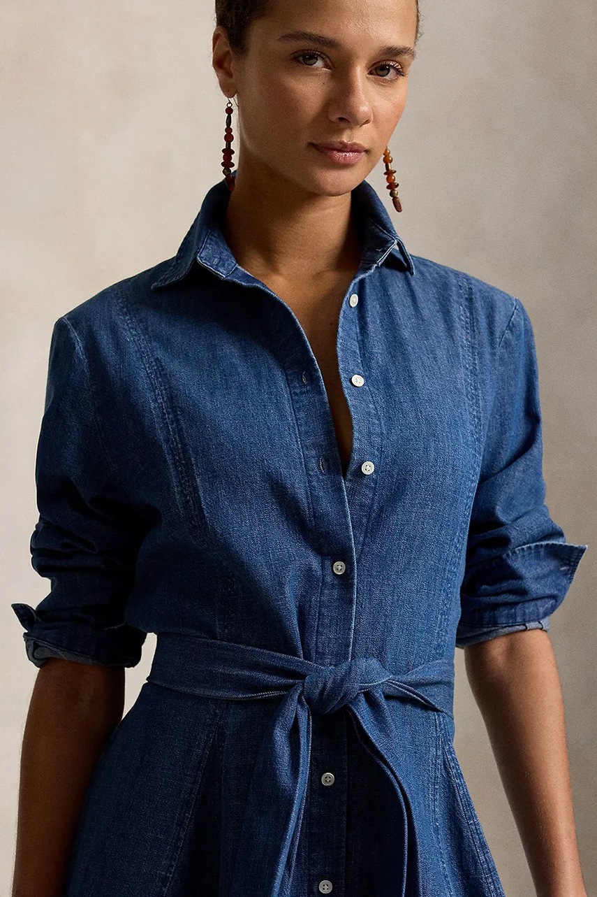 Polo Ralph Lauren Polo Ralph Lauren φόρεμα flared ντένιμ - 4