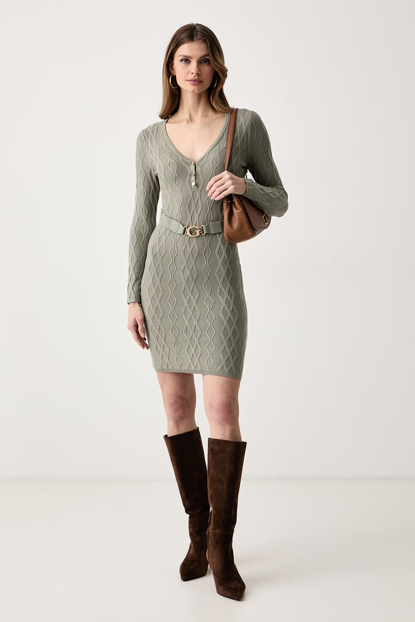 Guess  рокля с вискоза YUKI