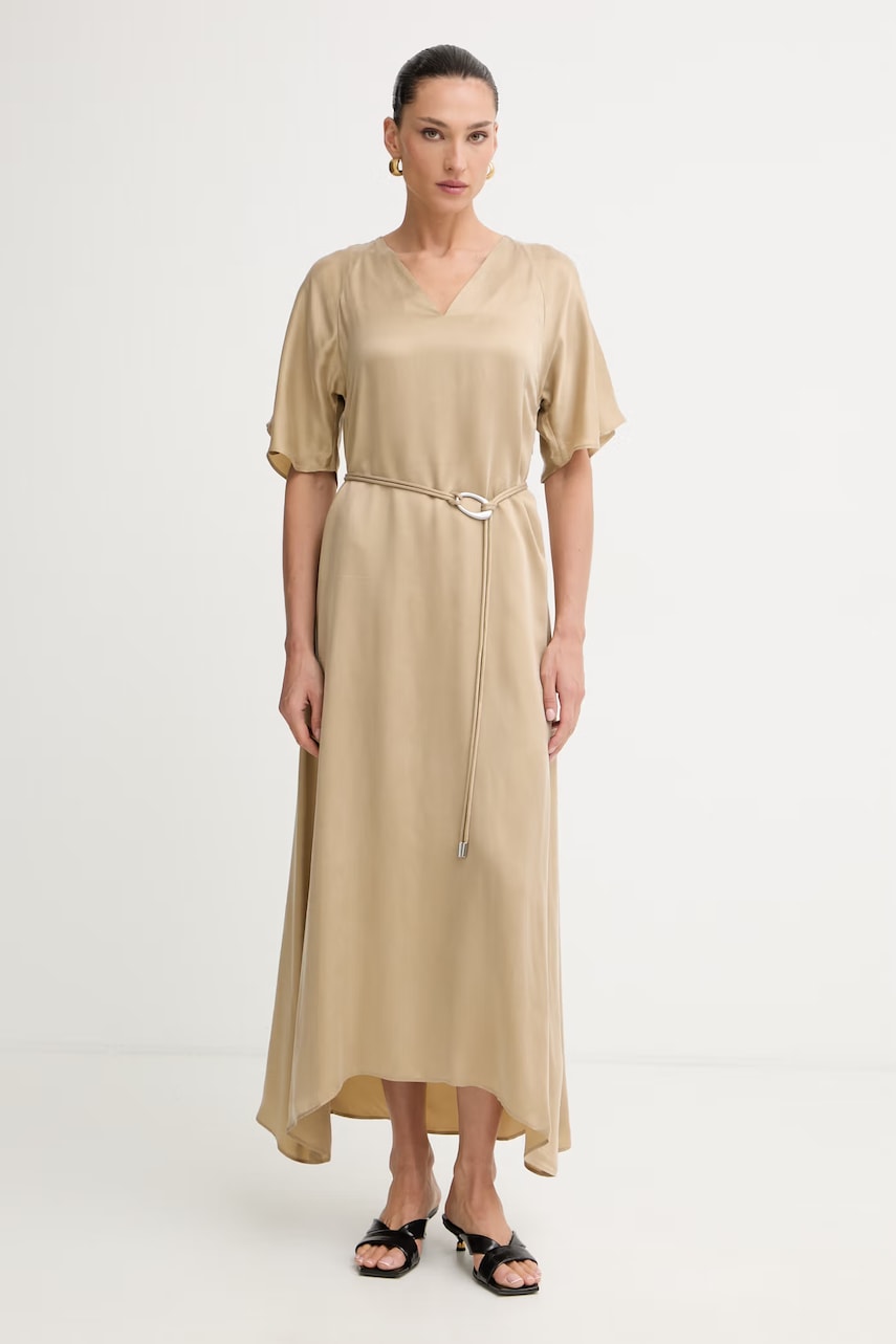 BOSS Πορτοκαλί oversized φόρεμα με cupro C_Derena