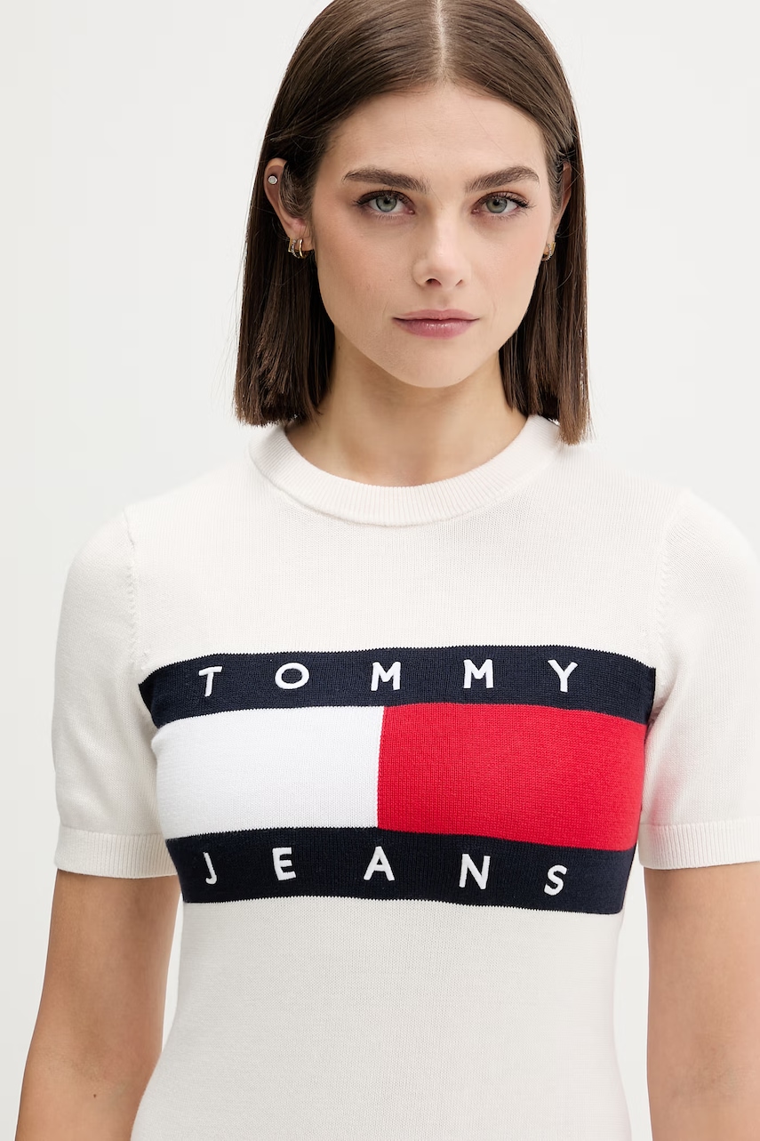 Tommy Jeans svetrové šaty bavlnené