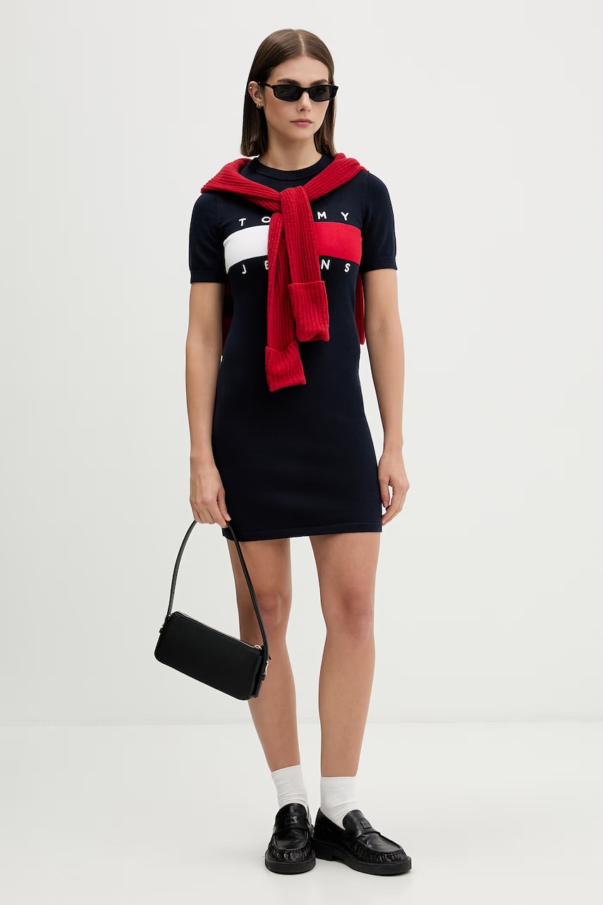 Tommy Jeans svetrové šaty bavlnené