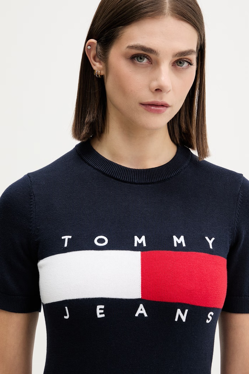 Tommy Jeans svetrové šaty bavlnené