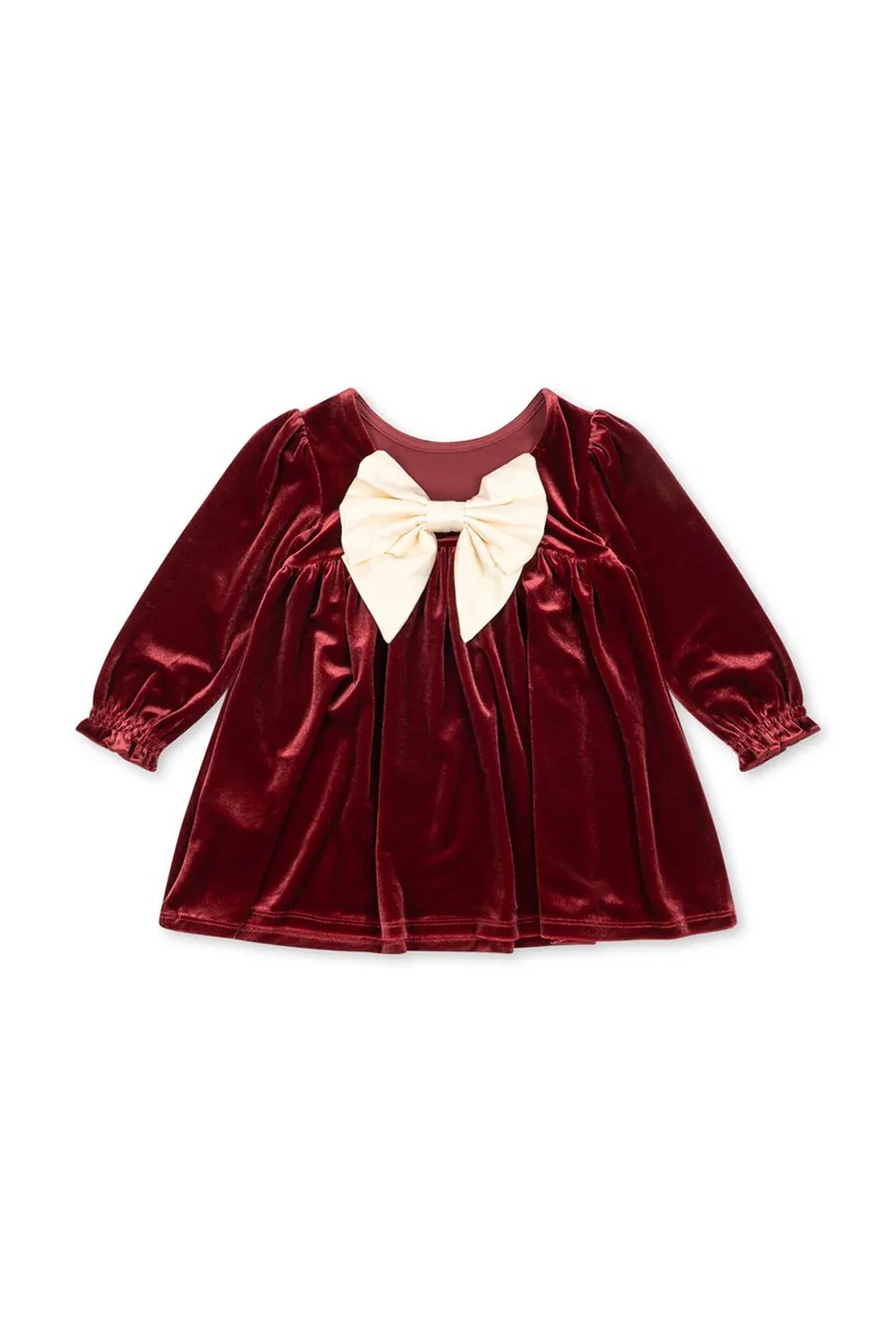 Konges Sløjd  rochie din velur GIA BOW DRESS GRS