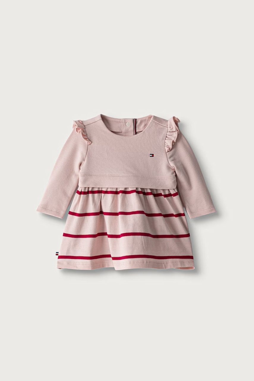 Tommy Hilfiger šaty s rozšíreným strihom bavlnené s elastanom