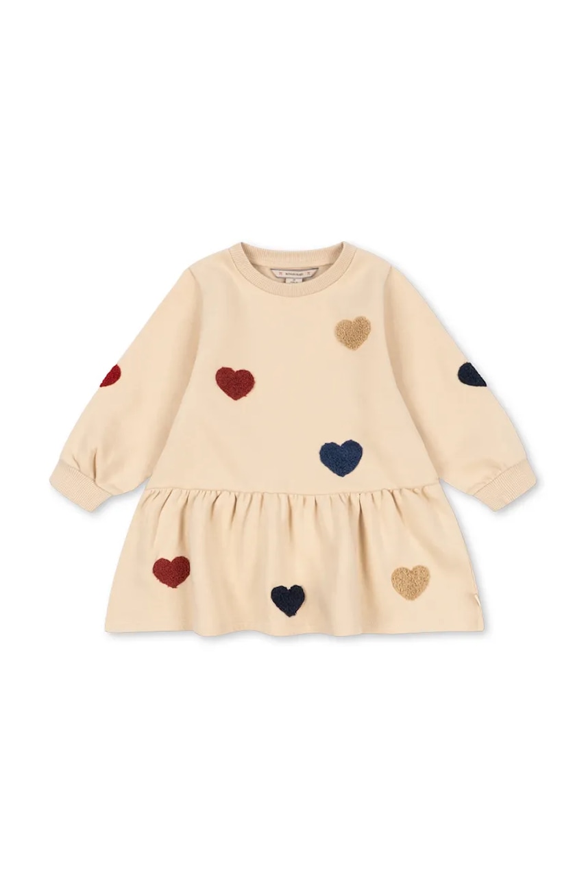 Konges Sløjd šaty s rozšíreným strihom s bavlnou LOU TERRY SWEAT DRESS OCS
