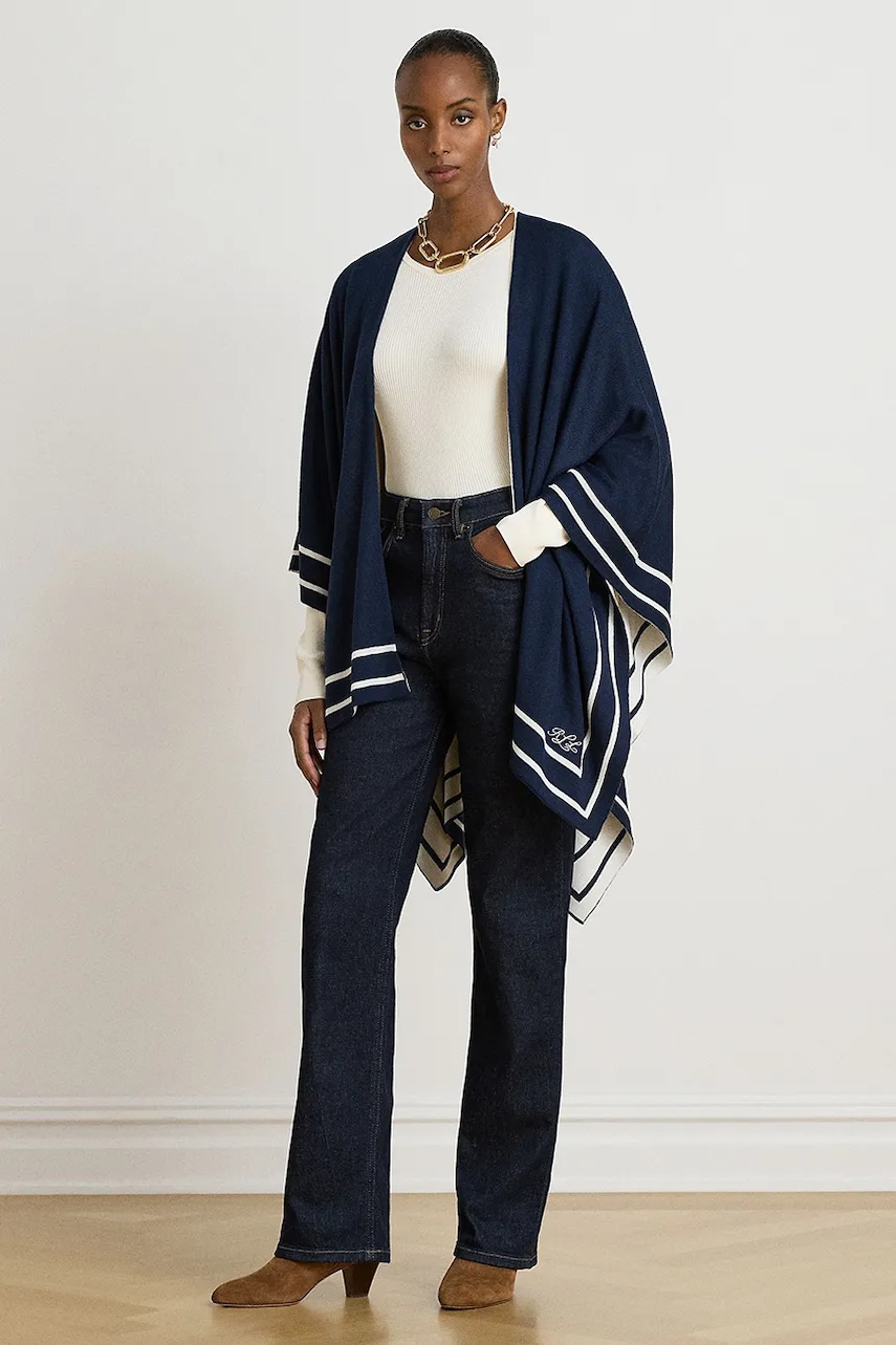 Lauren Ralph Lauren poncho pentru femei cu lână