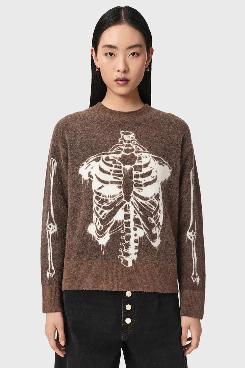 AllSaints pulover pentru femei cu lână merino RIBSPILL