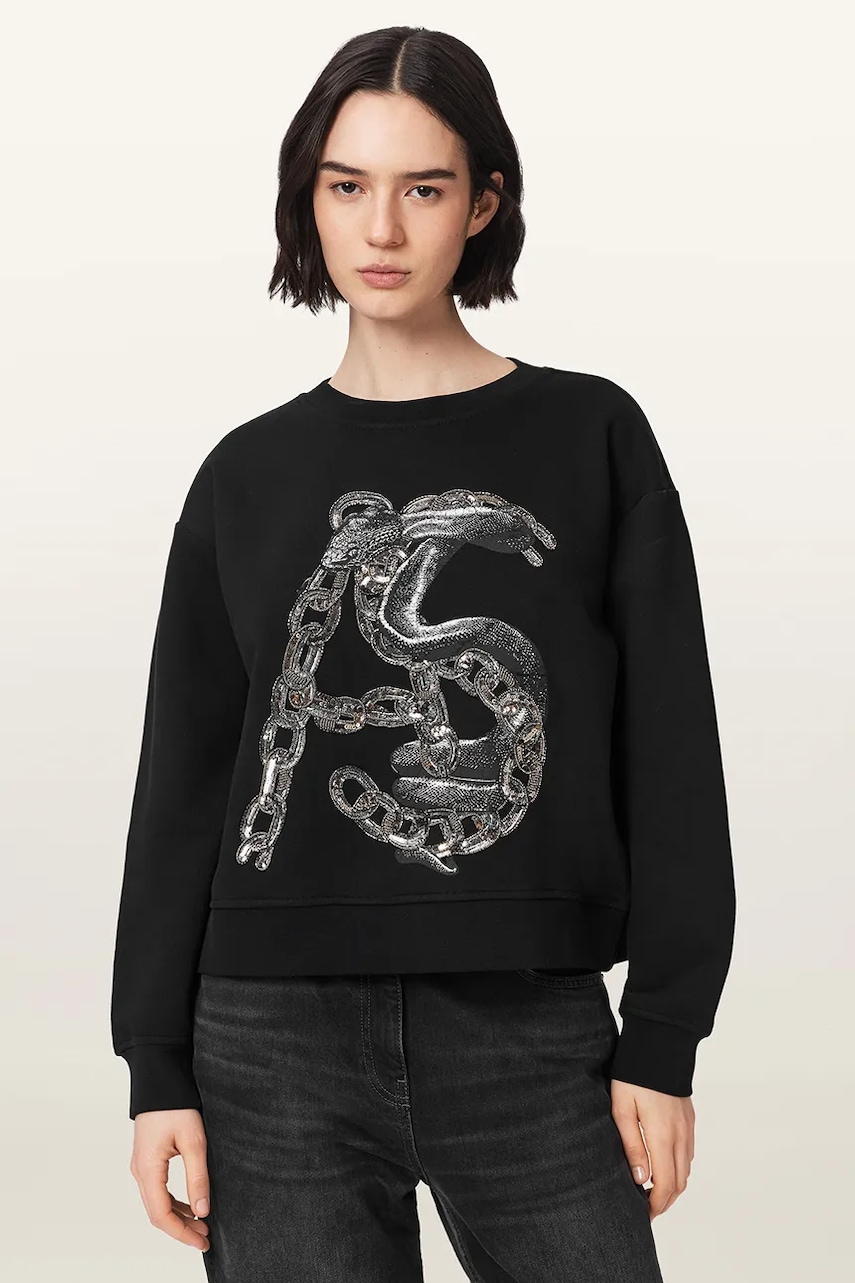 AllSaints  pulover pentru femei cu bumbac LINX PIPPA