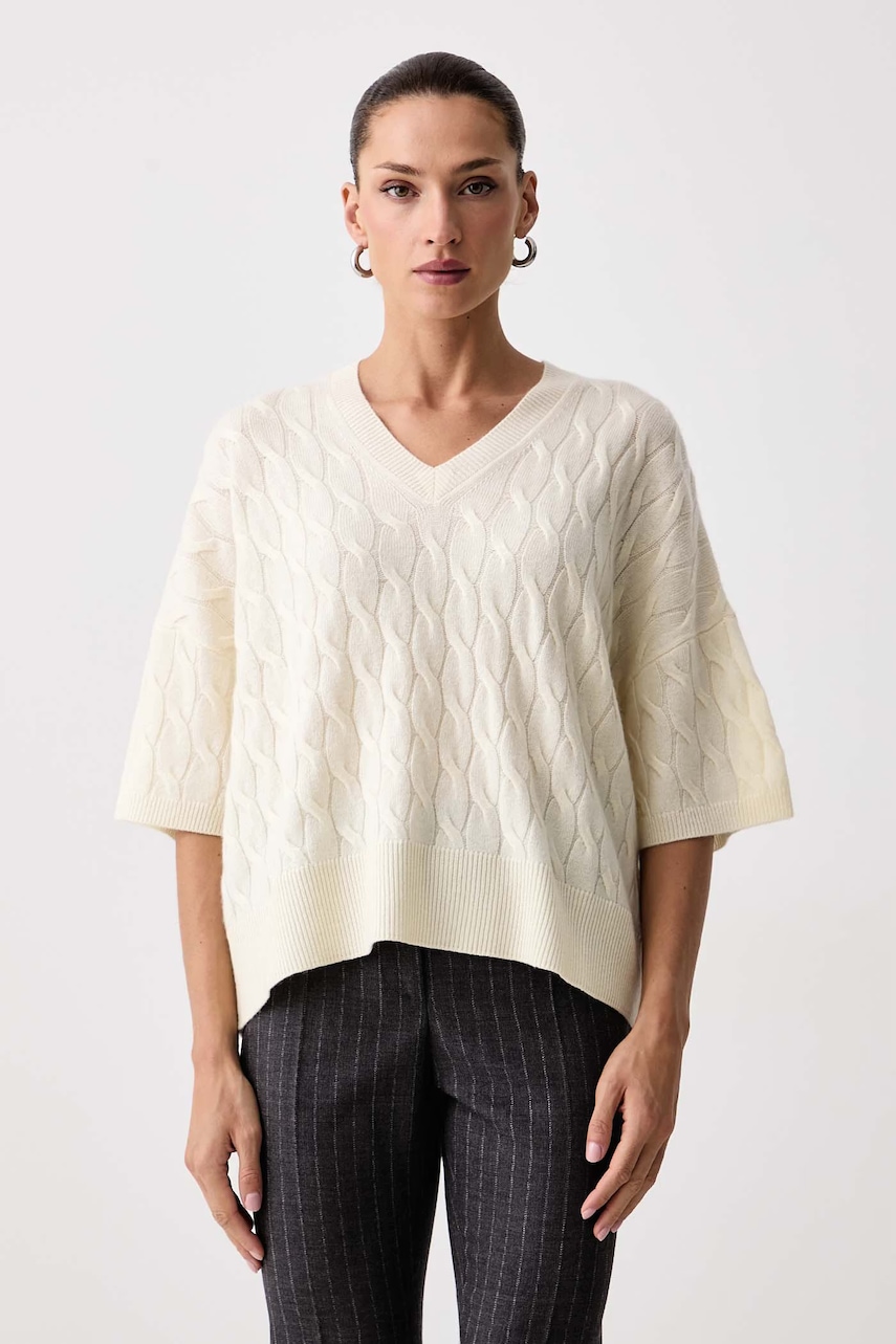 Marella  pulover cu mânecă scurtă pentru femei din lână MLSVESPA