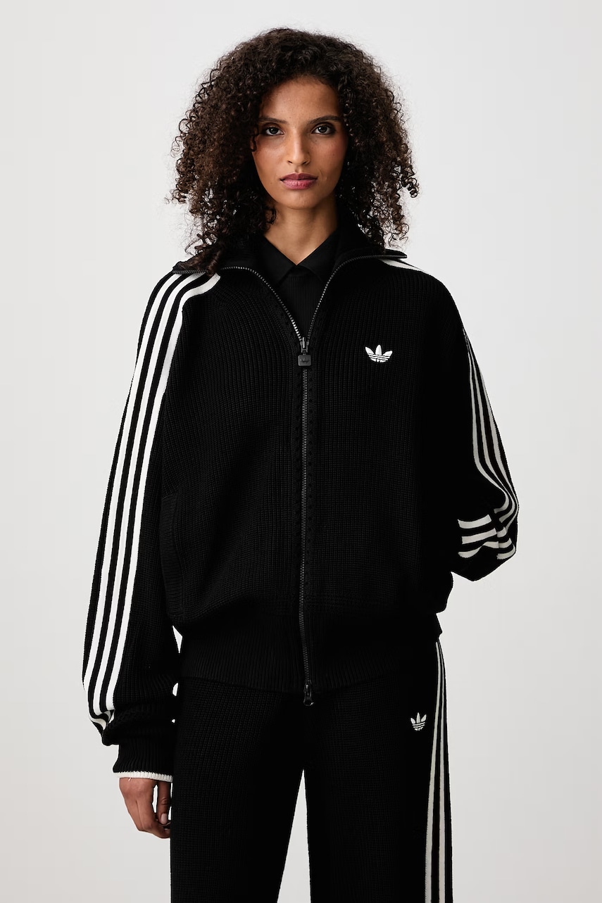 adidas Originals  Firebird Chunky Knit sweter rozpinany z wełną merino damski