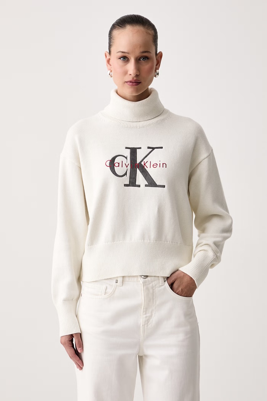 Calvin Klein Jeans  cu guler înalt pentru femei din bumbac