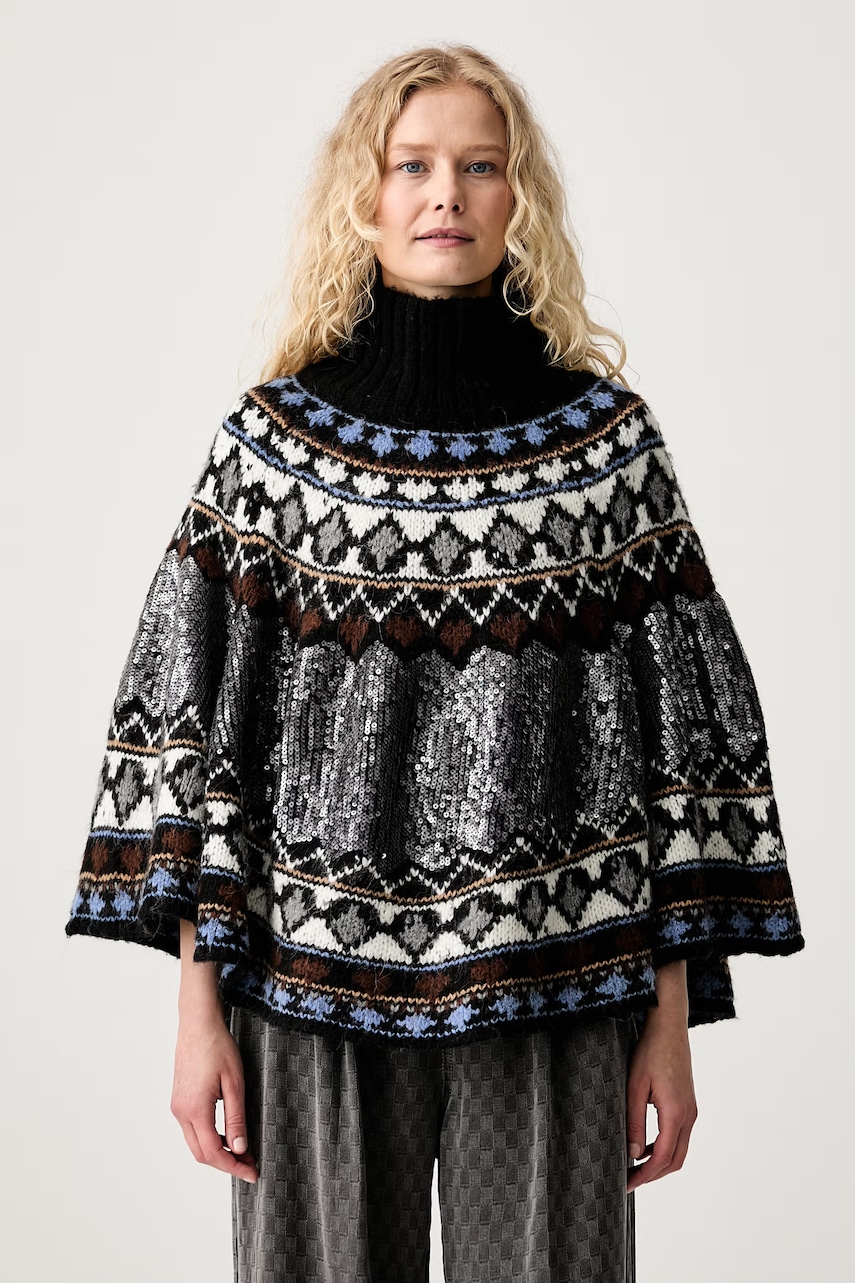 MUNTHE poncho pentru femei cu amestec de lână VERST