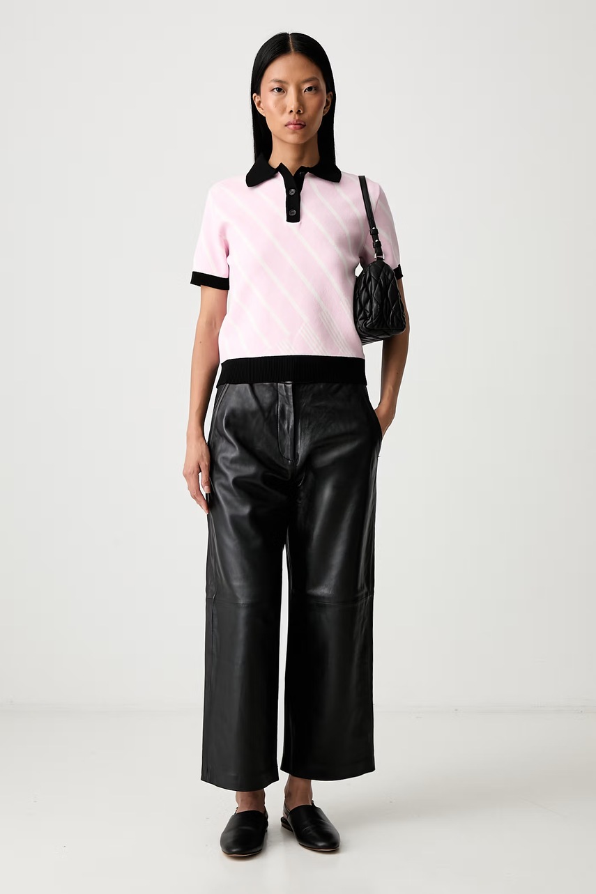 MSGM MSGM πλεκτό μπλουζάκι πόλο γυναικείο με βισκόζη - 2