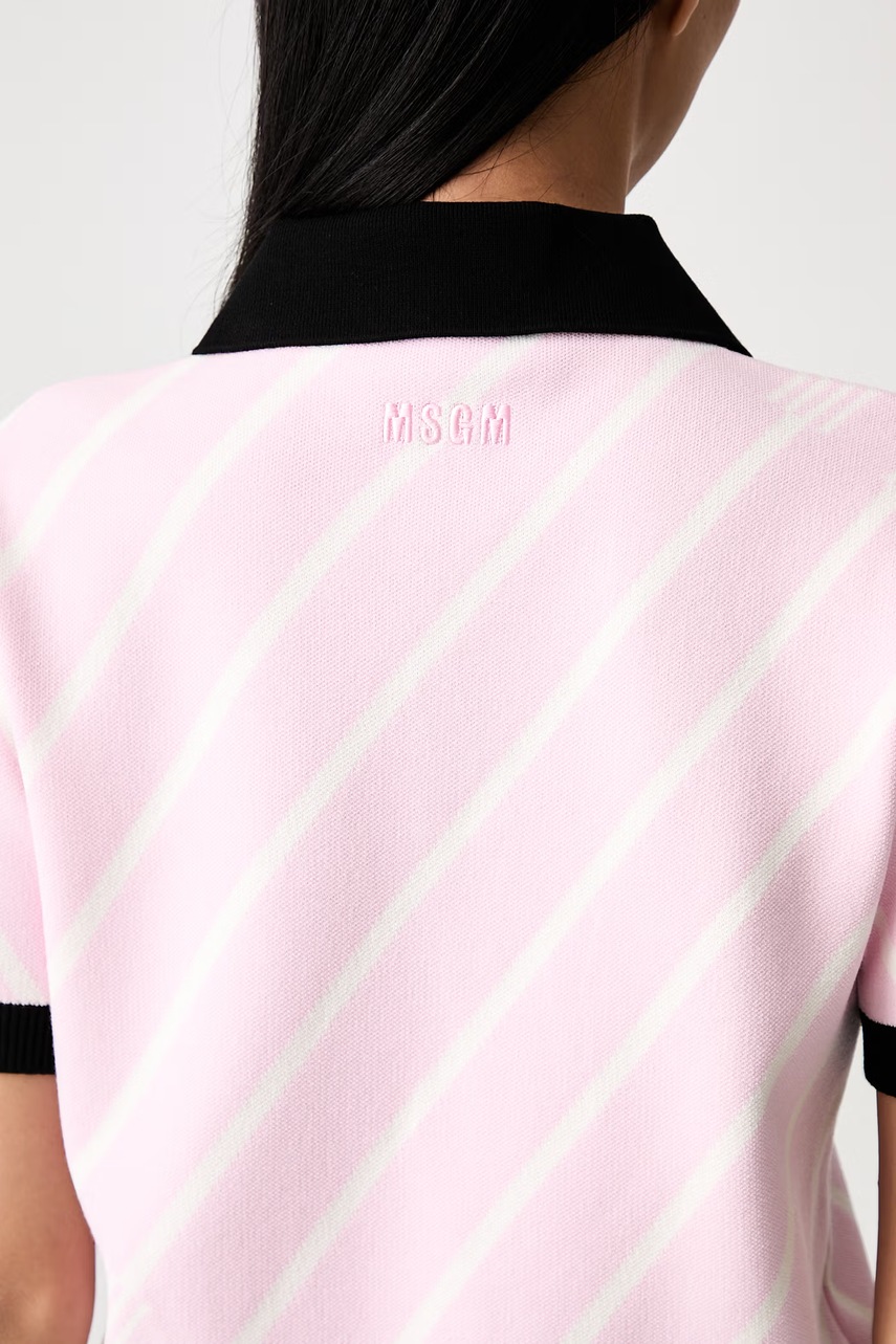 MSGM MSGM πλεκτό μπλουζάκι πόλο γυναικείο με βισκόζη - 5