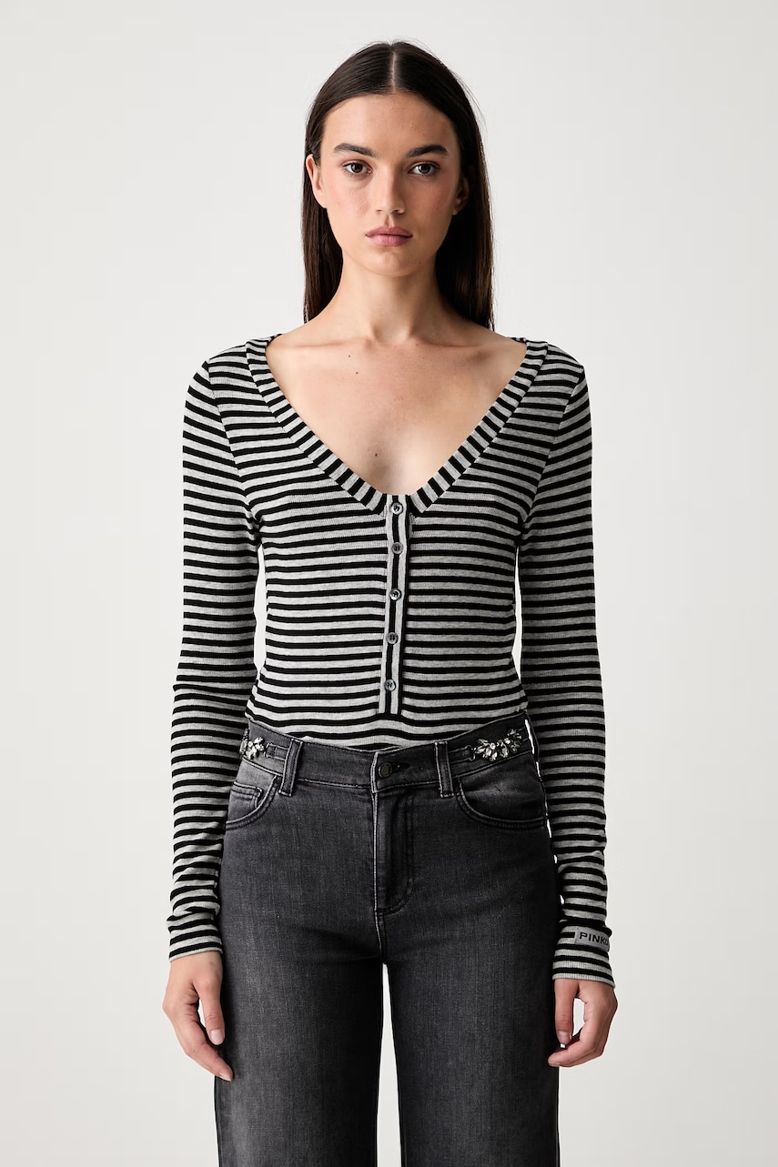 Pinko longsleeve damski z dodatkiem wełny