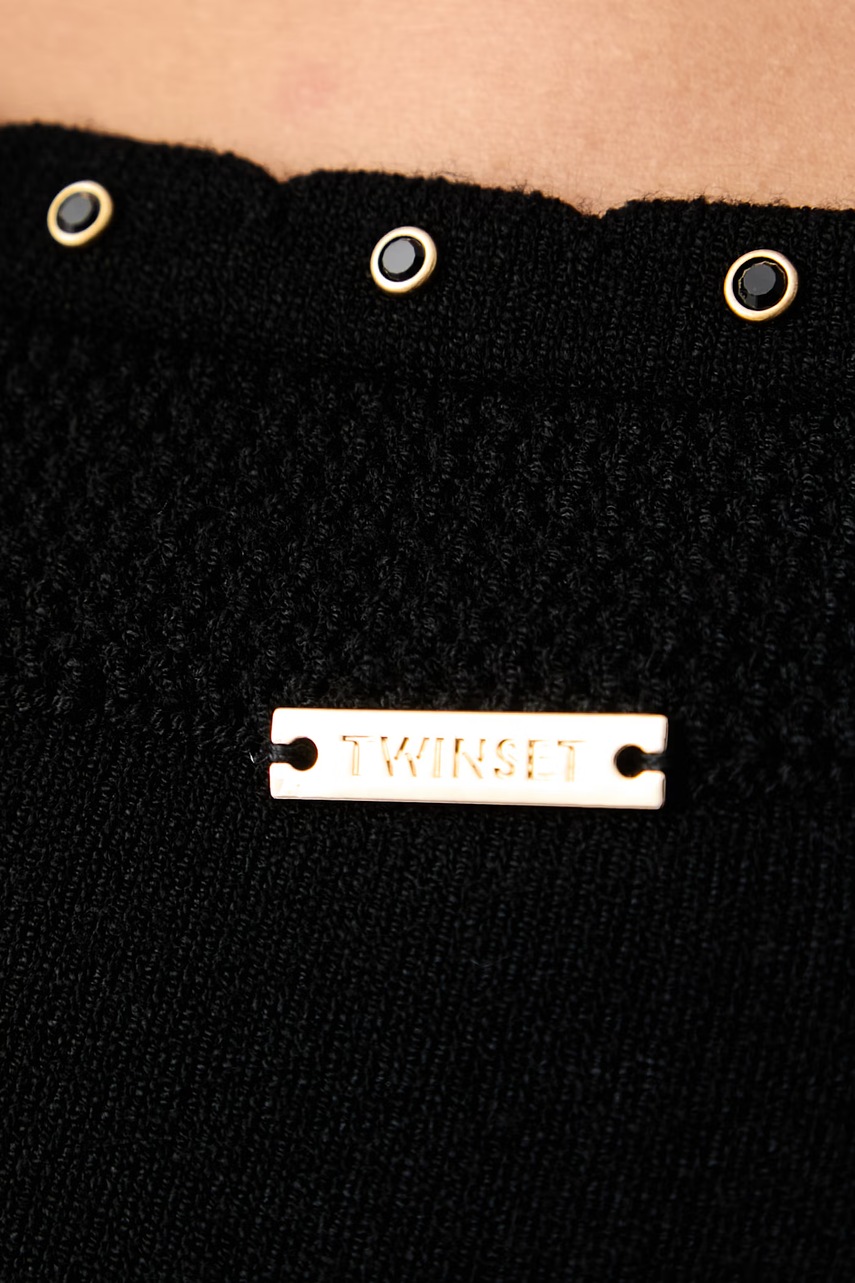 Twinset Twinset πλεκτό t-shirt γυναικείο με βισκόζη - 5