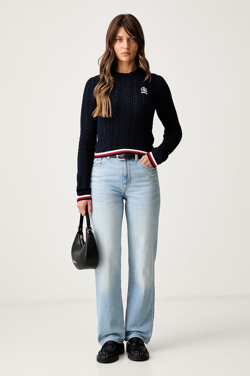 Tommy Jeans πουλόβερ γυναικείο βαμβακερό