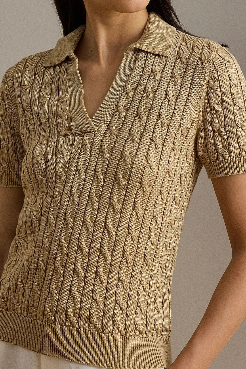 Lauren Ralph Lauren Lauren Ralph Lauren πουλόβερ με κοντό μανίκι γυναικείο με βισκόζη - 4