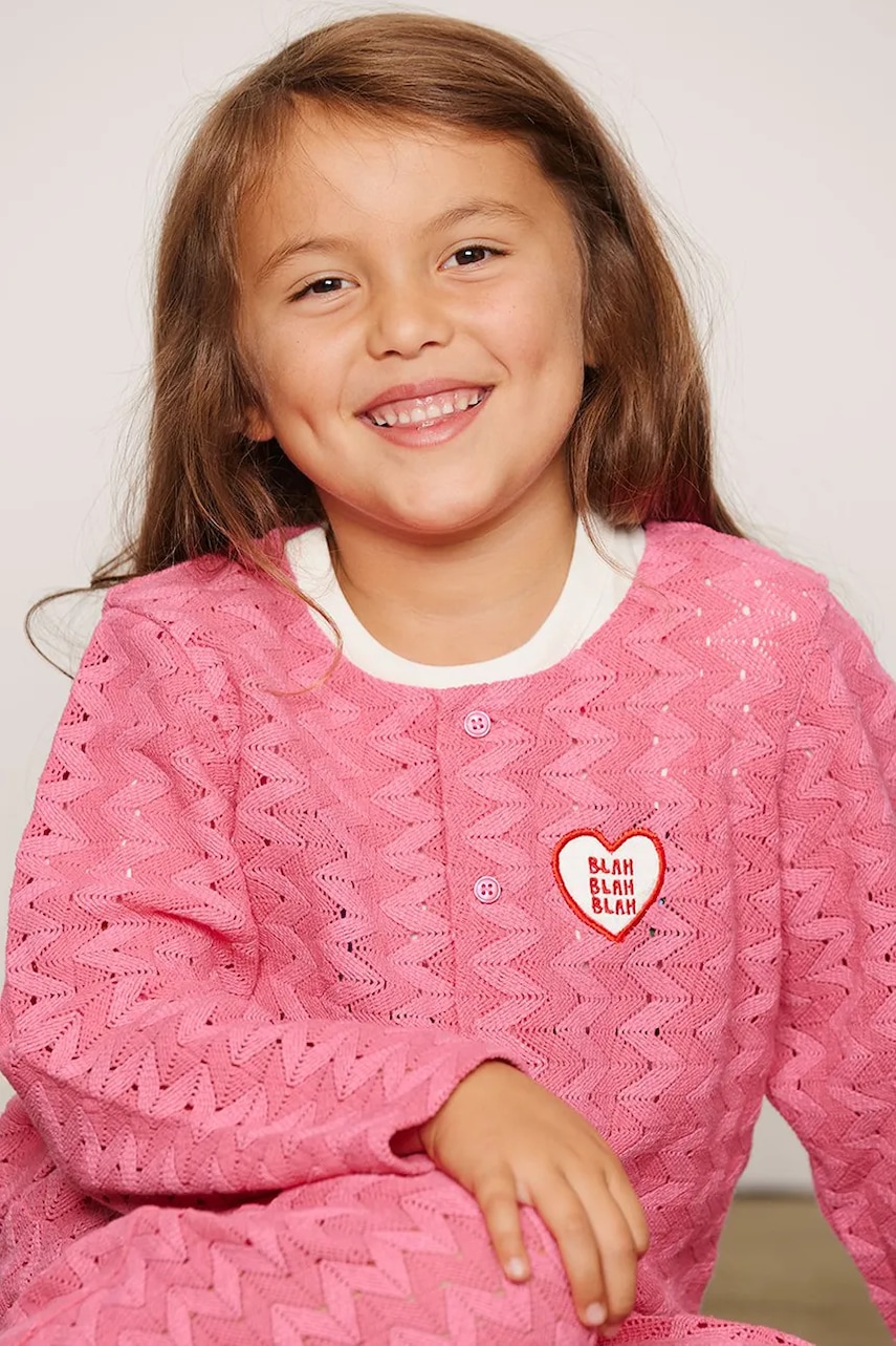 Mini Rodini ζακέτα παιδική βαμβακερή Lace patch