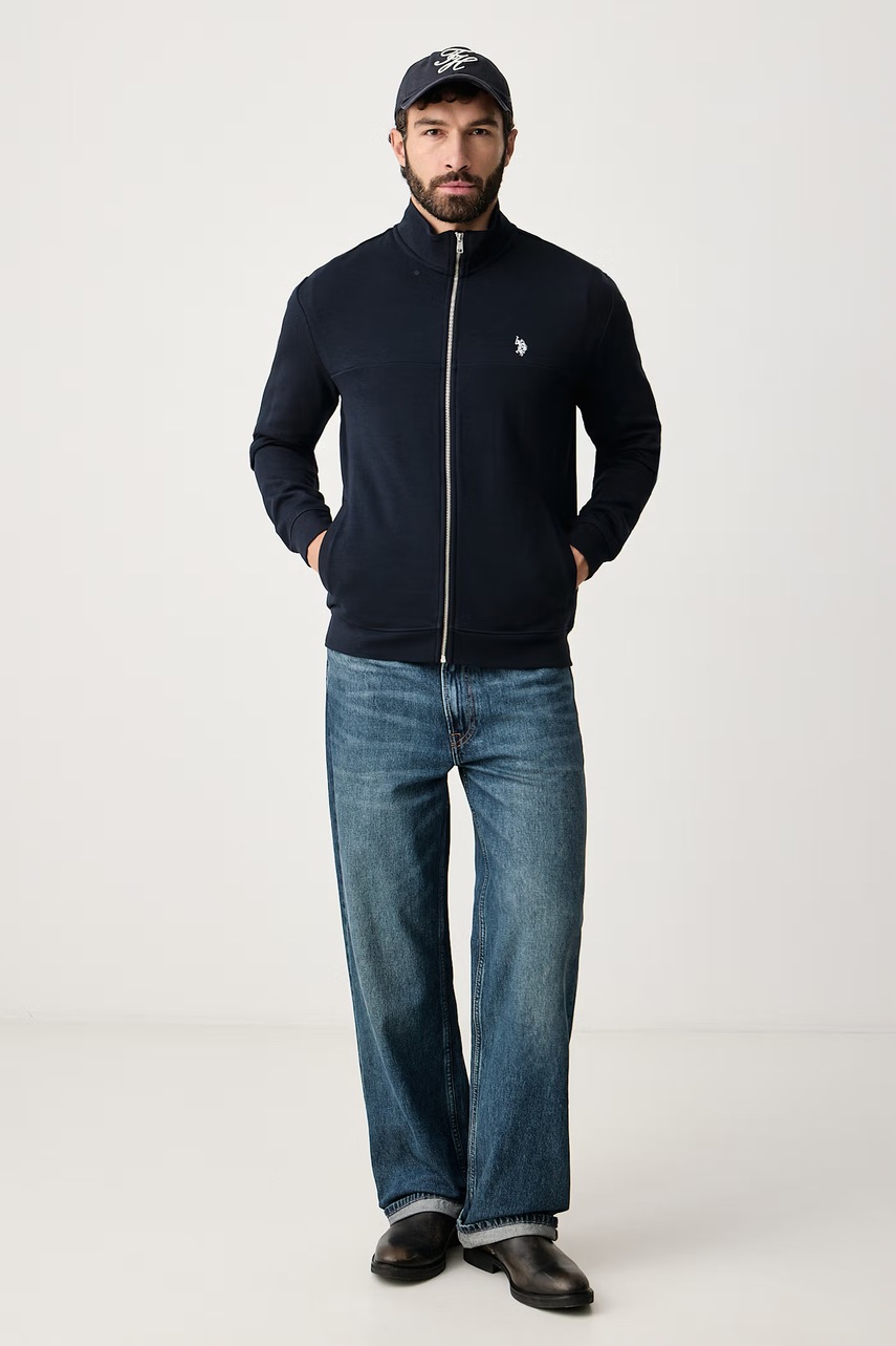U.S. Polo Assn.  суичър с цип мъжки с памук Luxe DHM Zip Through Funnel