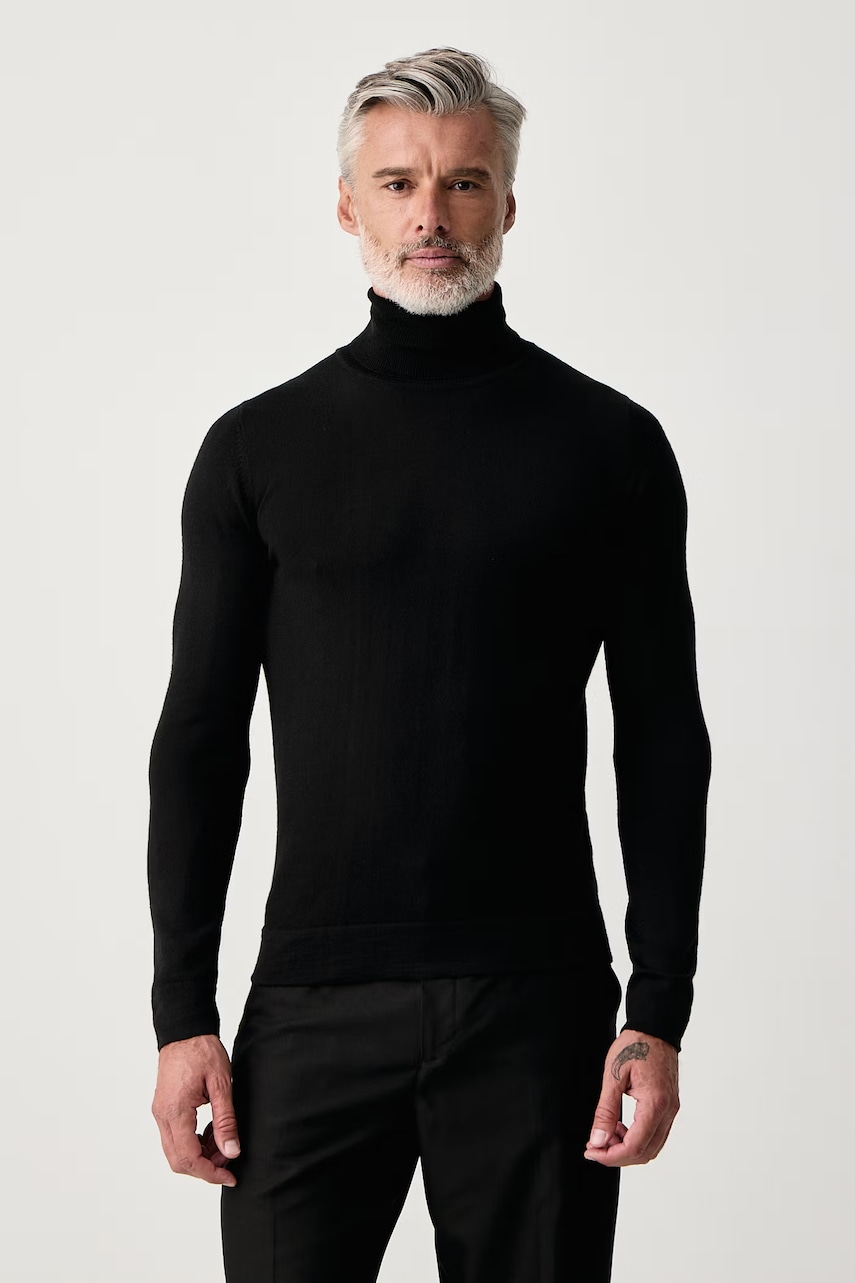 Lindbergh sweter męski z wełną merino