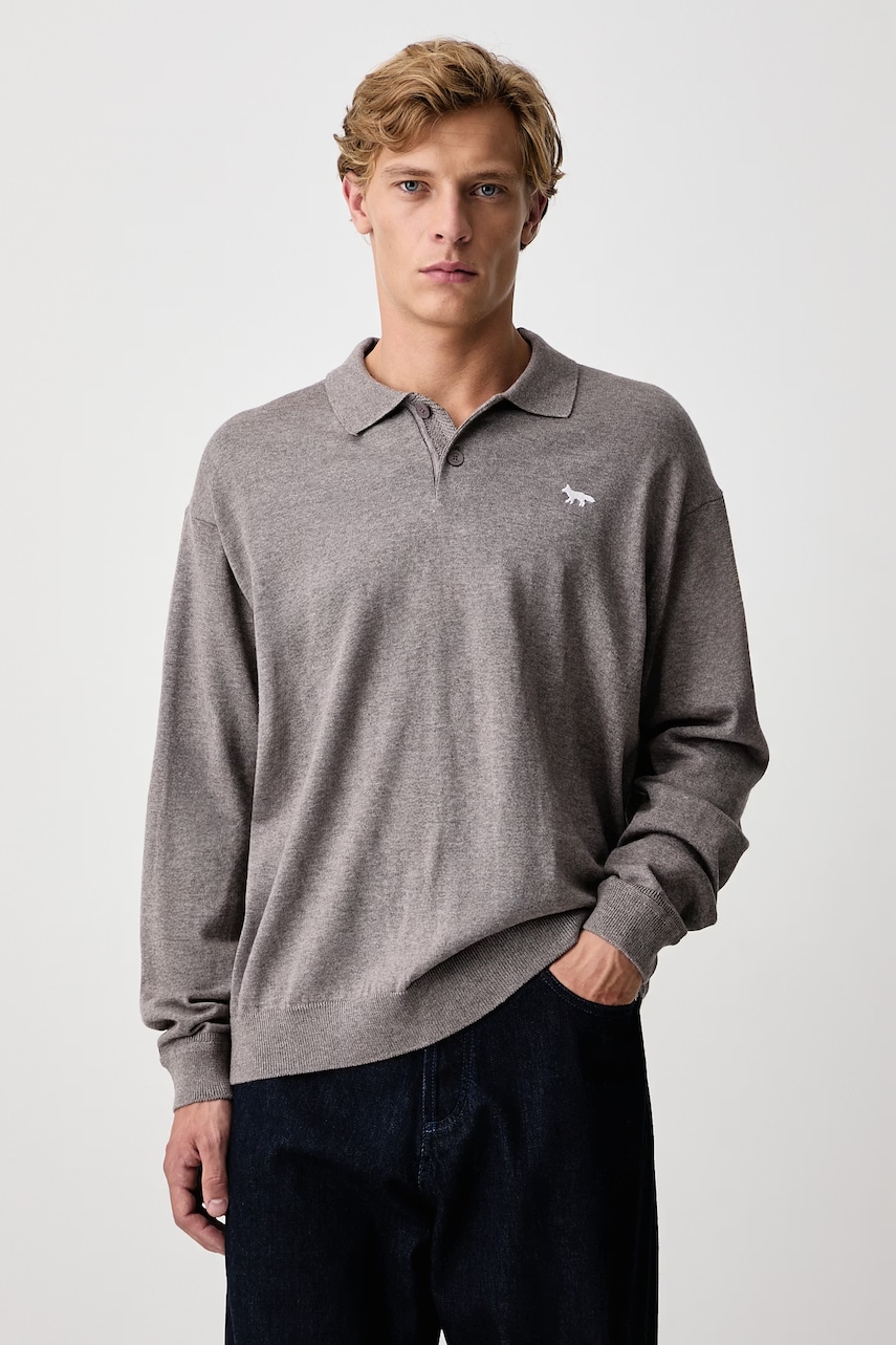 Maison Kitsuné  Profile Fox sweter wełniany męski