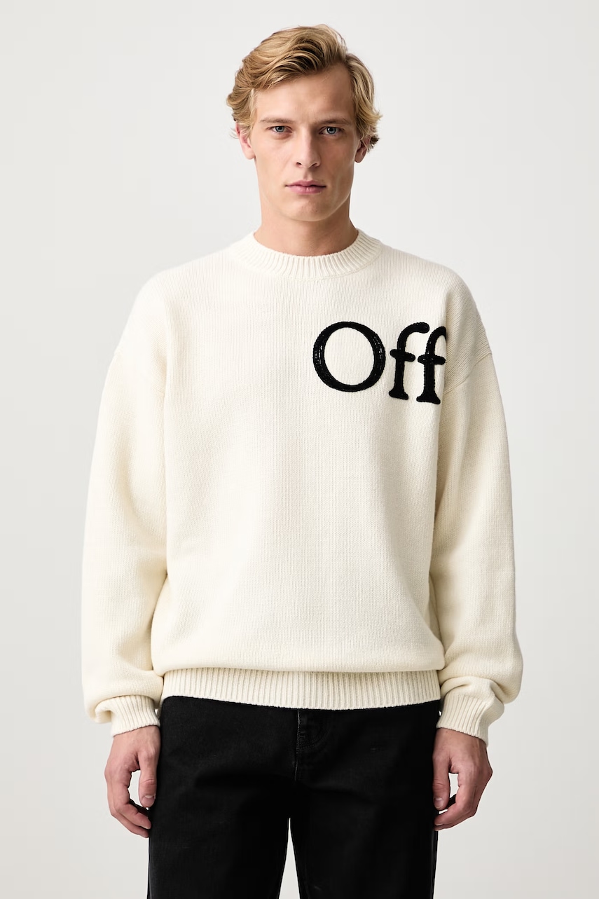Off-White Bookish Shared pulover cu lână pentru bărbați