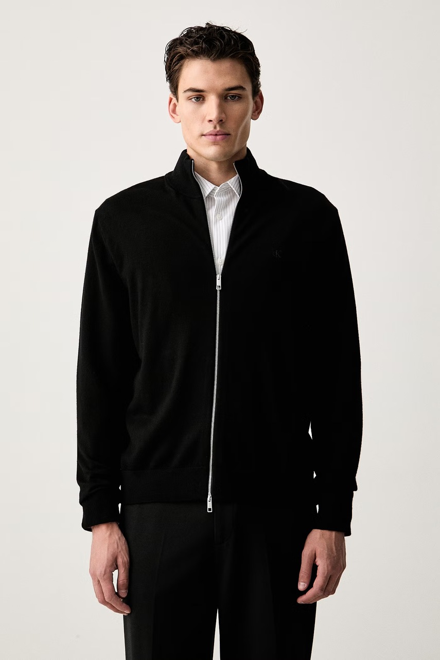 Calvin Klein sweter rozpinany męski wełniany