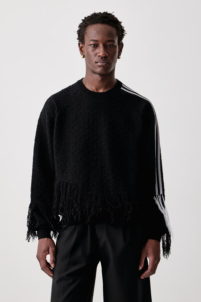 Y-3  KNIT 3S SWEAT pulover din lână pentru bărbați