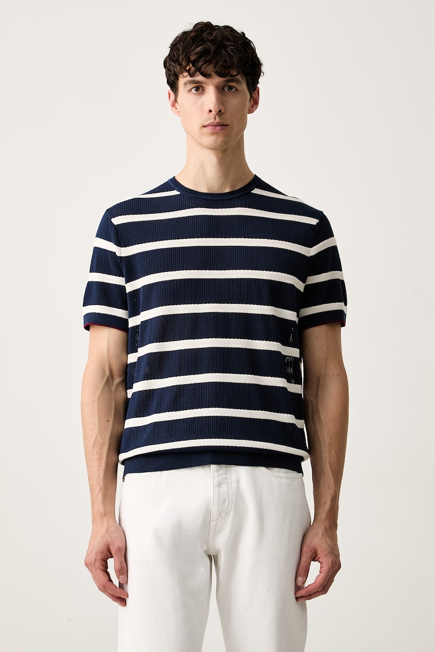 Tommy Hilfiger πλεκτό t-shirt ανδρικό βαμβακερό