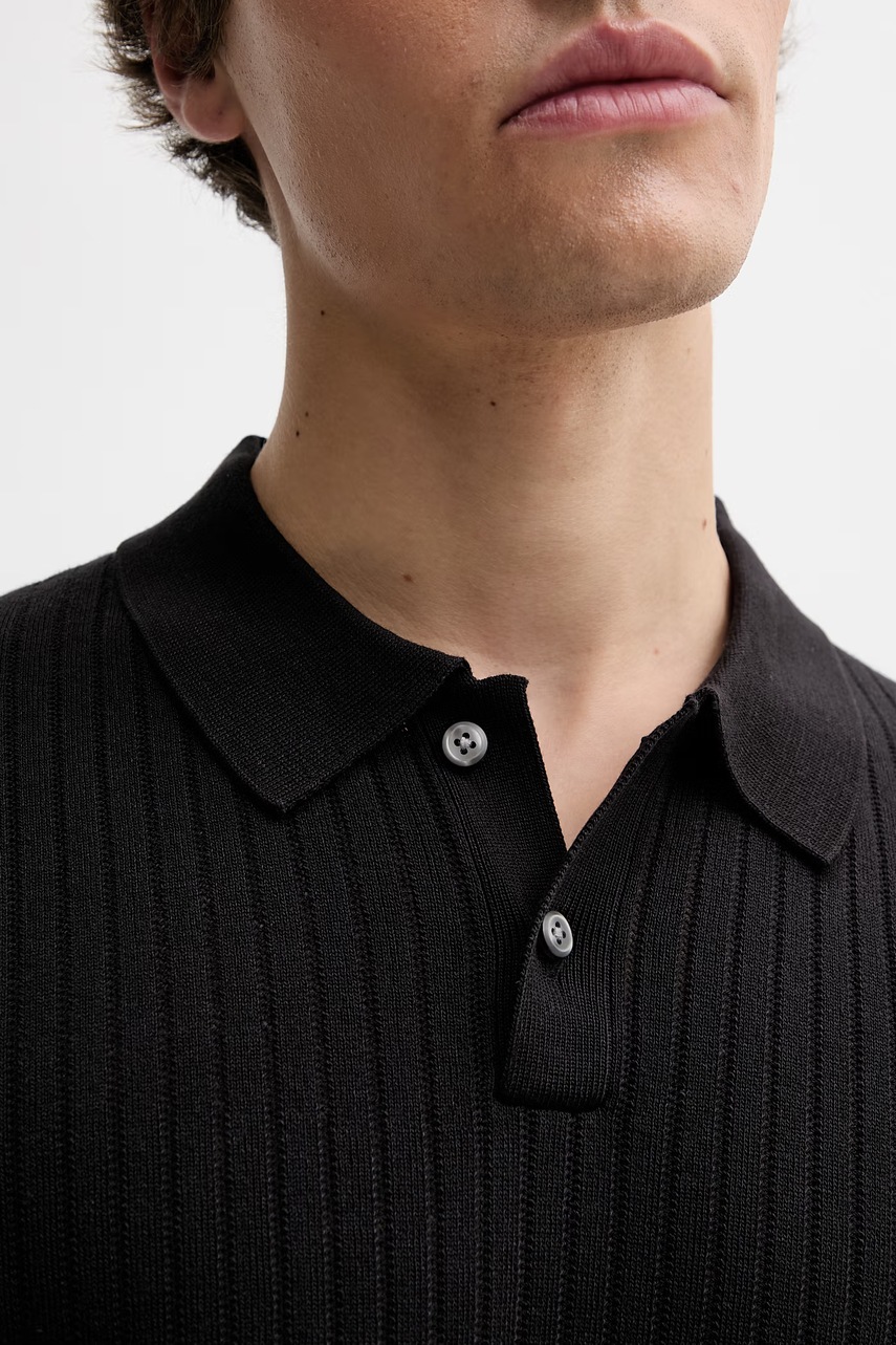 Calvin Klein úpletové polo tričko pánske s viskózou
