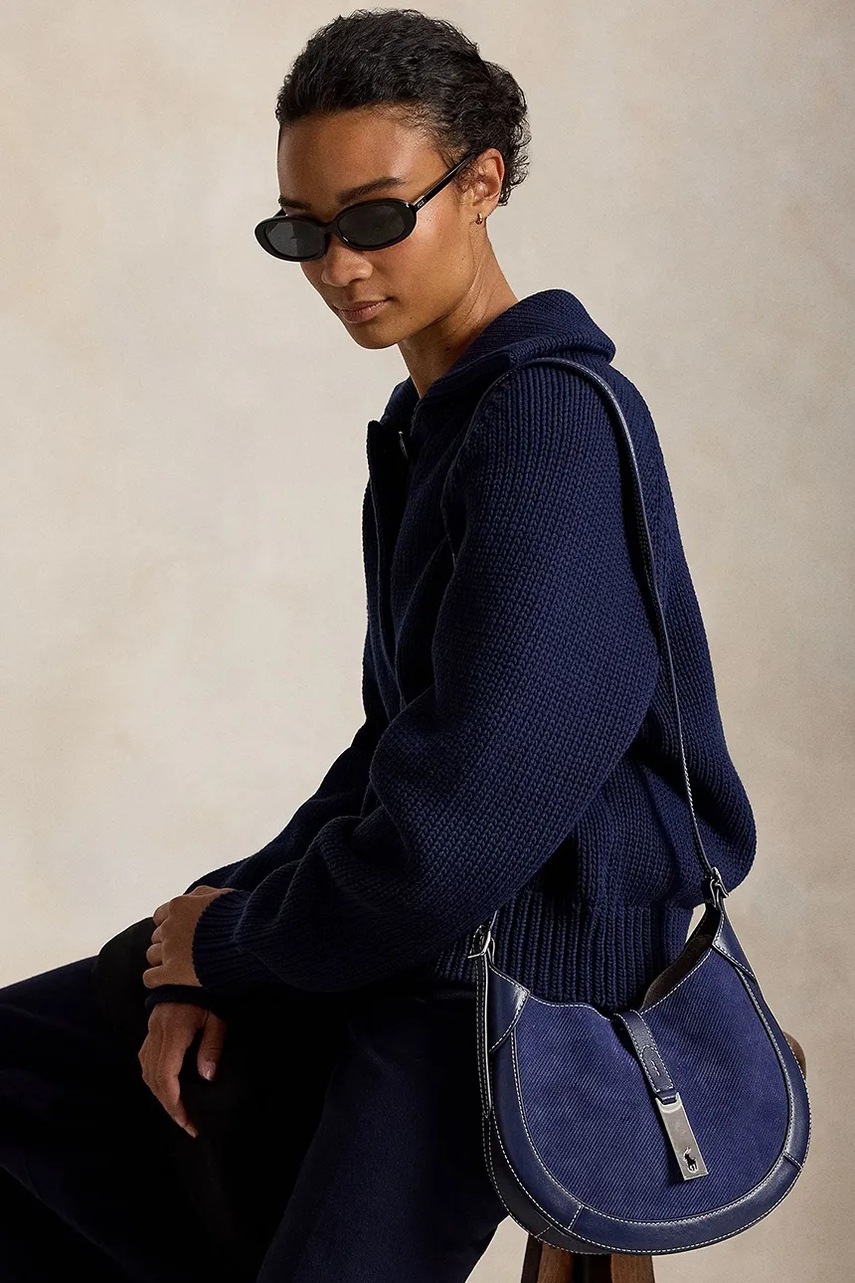 Polo Ralph Lauren Polo Ralph Lauren μικρή τσάντα γυναικεία δέρμα σουέτ - 8