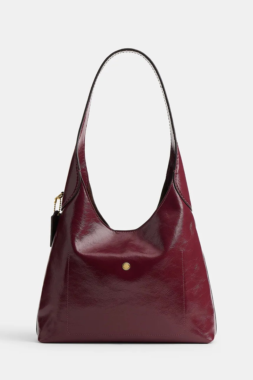 Coach  чанта тип хобо дамска от кожа Glazed Leather Brooklyn 28