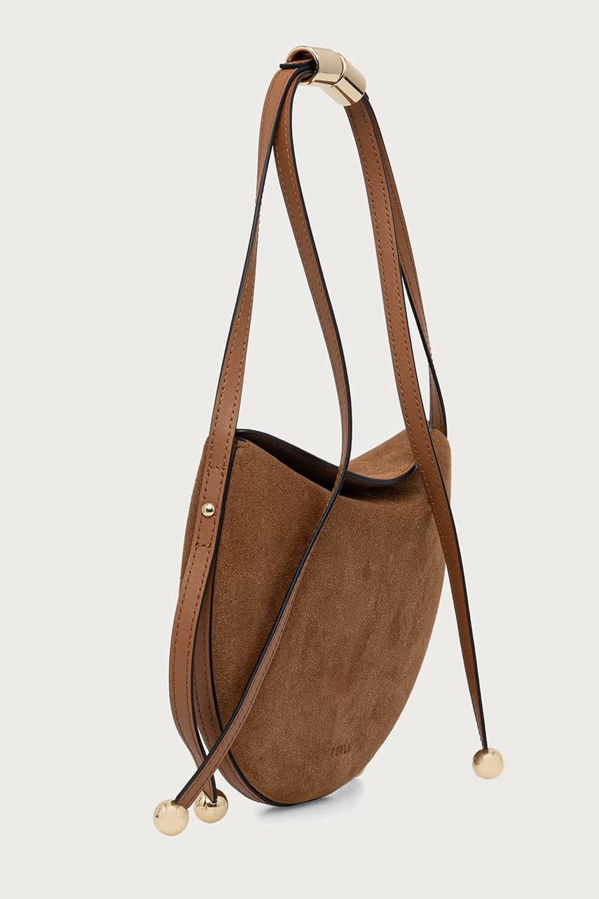 Furla  чанта crossbody дамска от велур Moonstone S