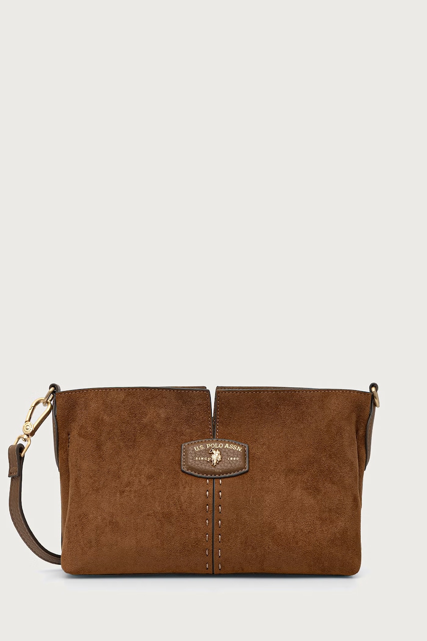 U.S. Polo Assn.  geantă crossbody pentru femei cu imitație de piele CHESTNUT