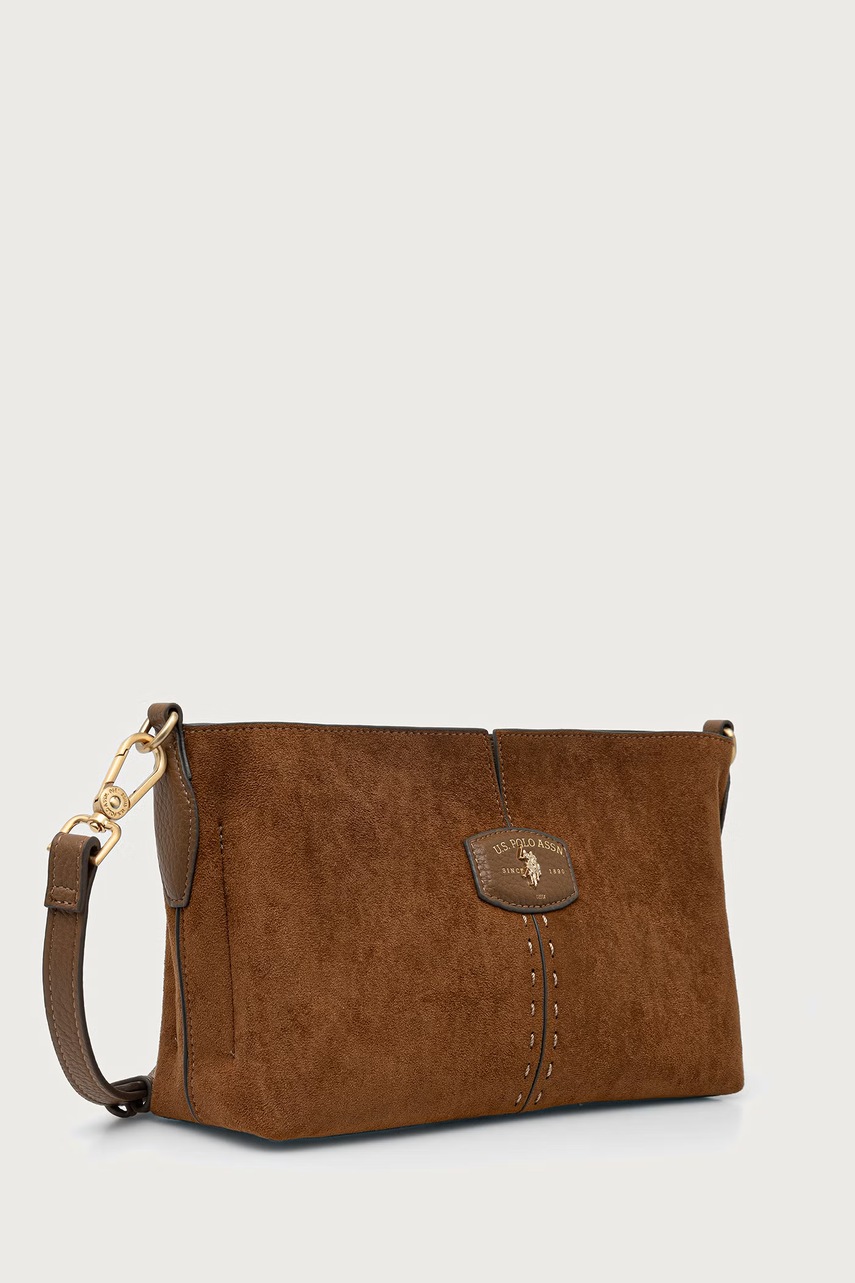 U.S. Polo Assn.  чанта crossbody дамска от имитация на кожа CHESTNUT