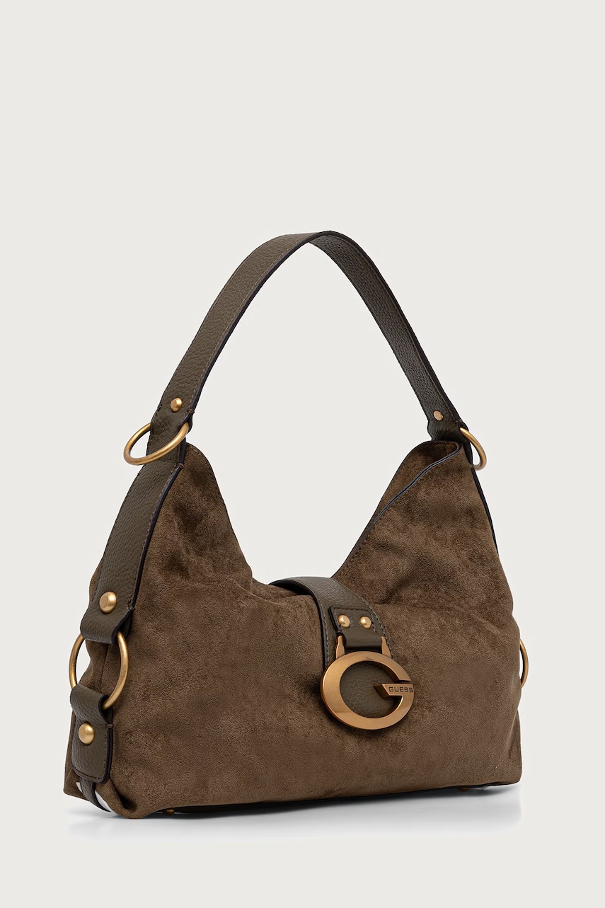 Guess τσάντα hobo γυναικεία από απομίμιση σουέτ CAMDEN