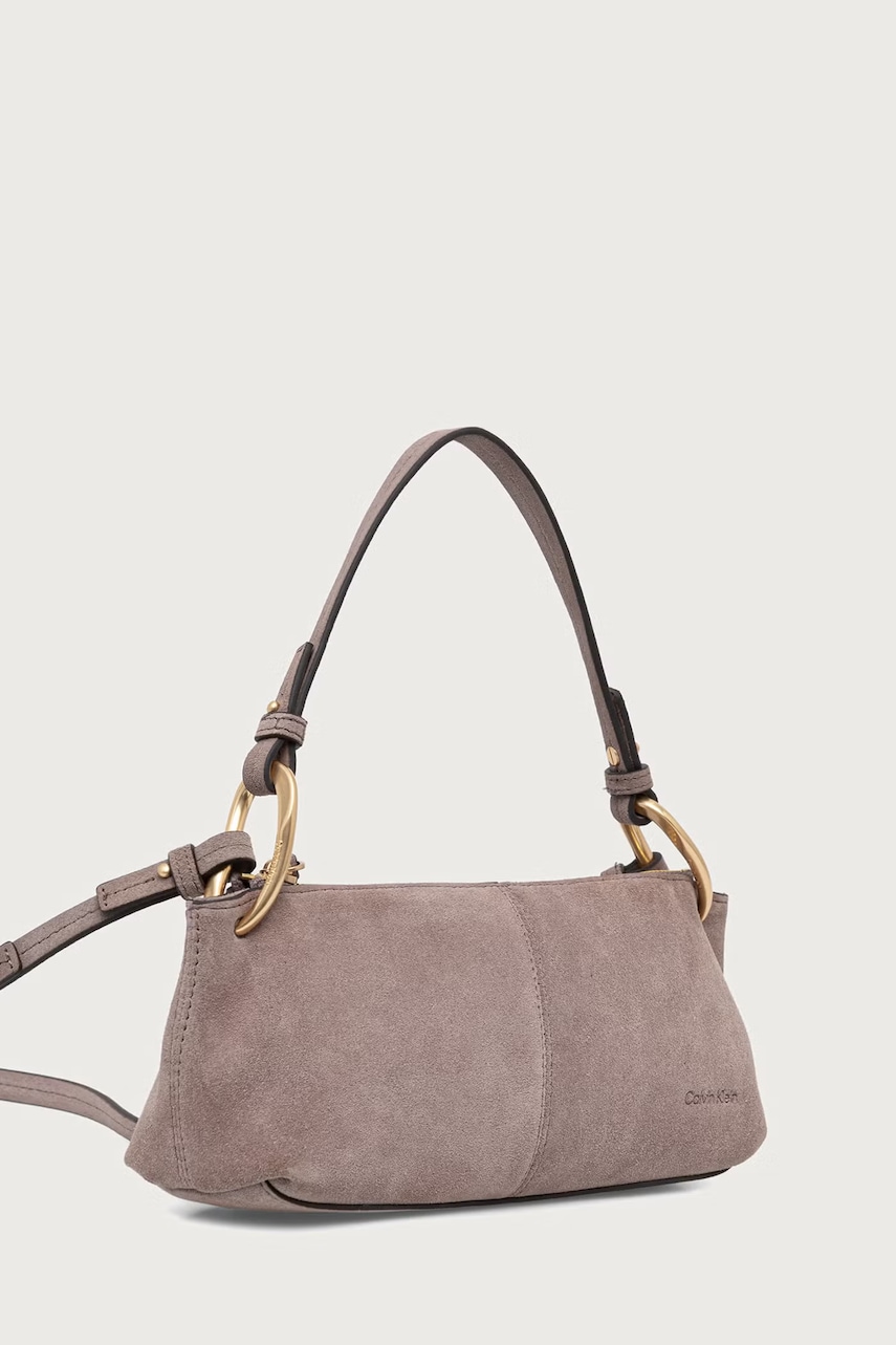 Calvin Klein  чанта crossbody дамска от велур