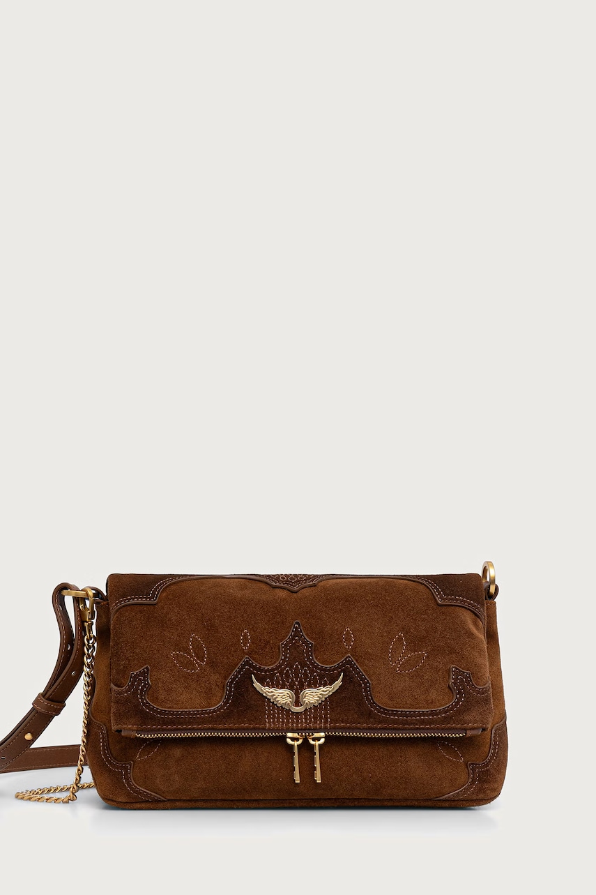Zadig&Voltaire torebka crossbody damska zamszowa ROCKY