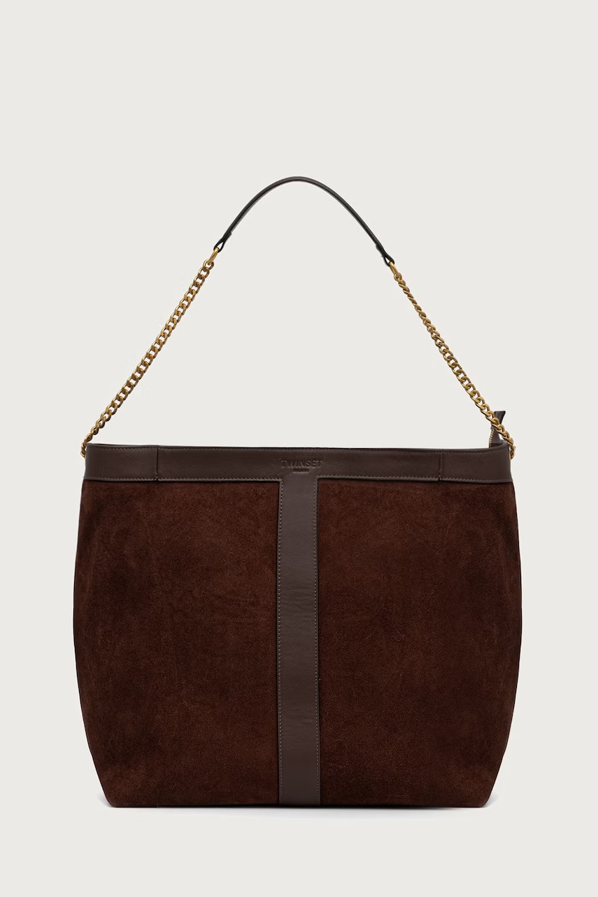 Twinset torebka shopper damska zamszowa