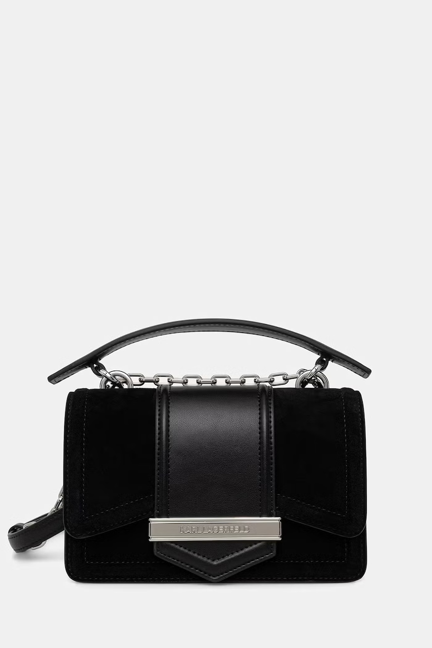 Karl Lagerfeld geantă crossbody pentru femei din piele întoarsă K/NOVA