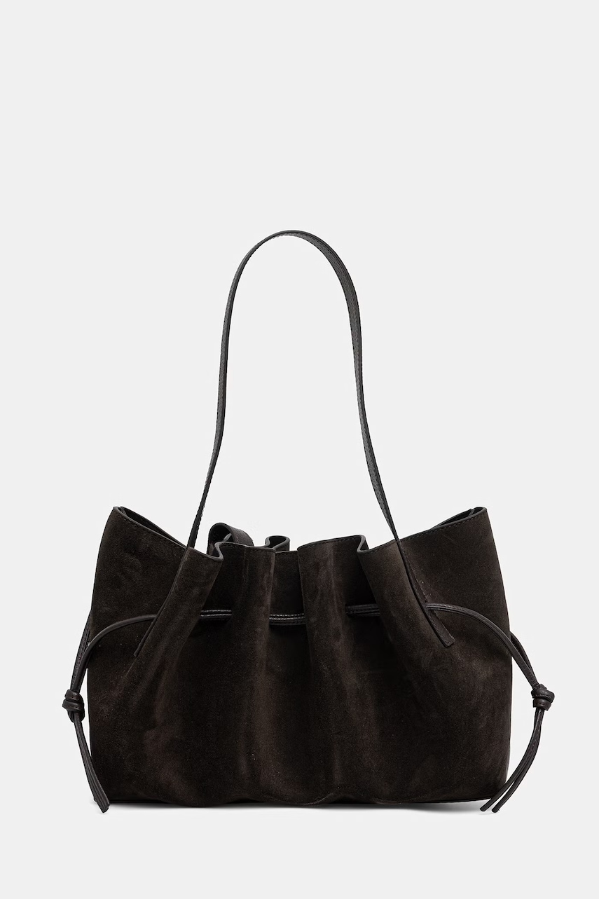 Yuzefi hobo bag pentru femei din piele întoarsă SCALLOP SHOULDER