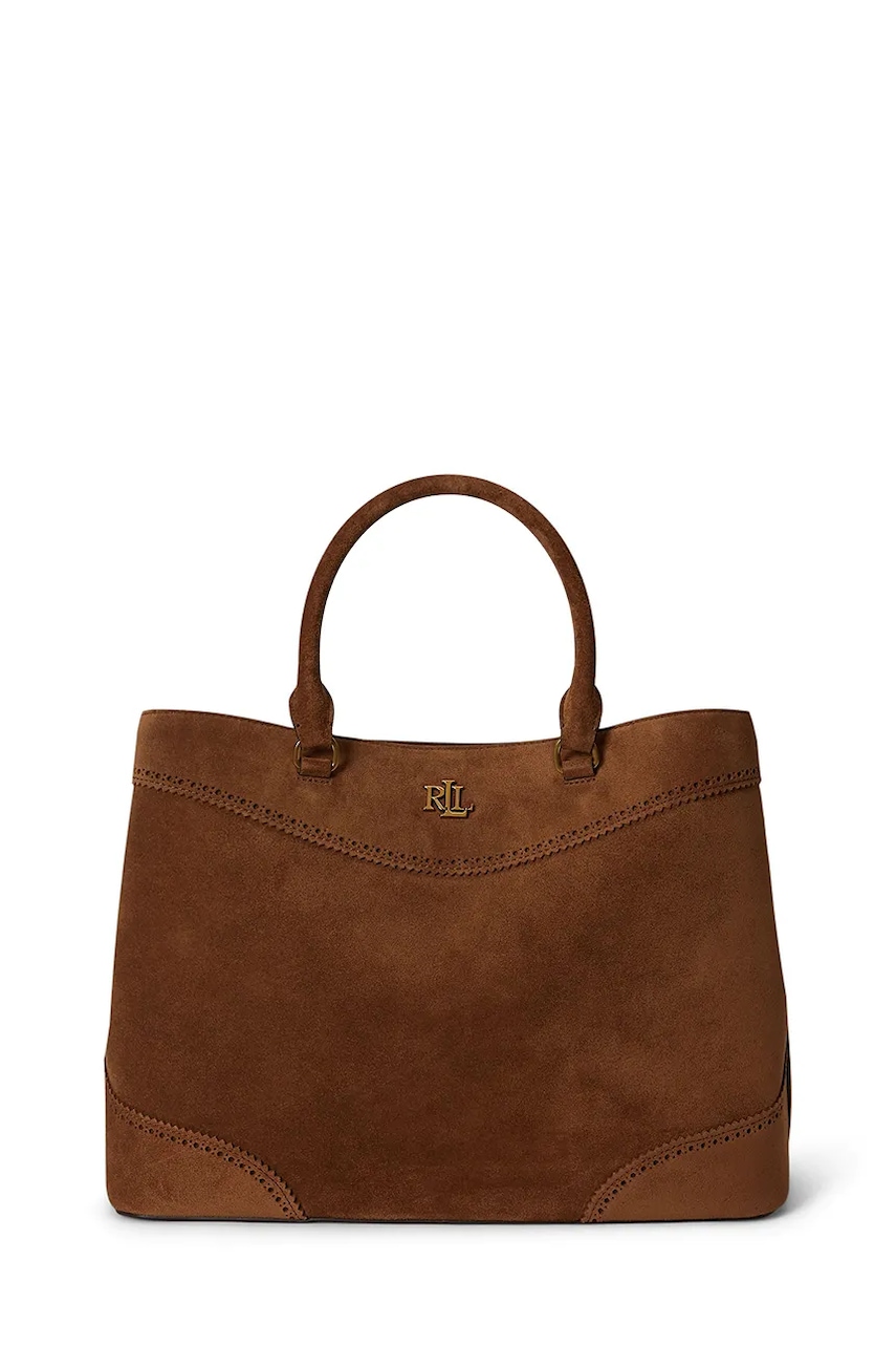 Lauren Ralph Lauren shopper γυναικεία από δέρμα σουέτ