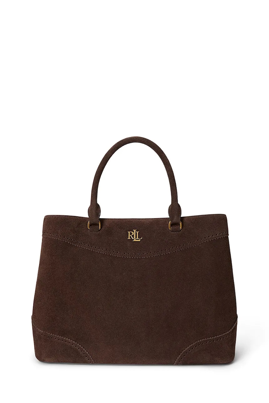 Lauren Ralph Lauren shopper γυναικεία από δέρμα σουέτ